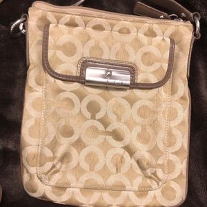 Coach Messenger Light Tan Cross Body, with Flap